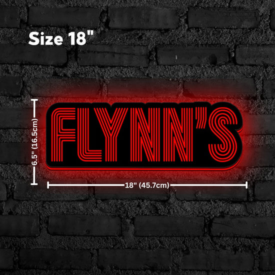 Flynn's Arcade LED Sign, Great Nostalgic Decoration, Fully Dimmable & Powered by USB