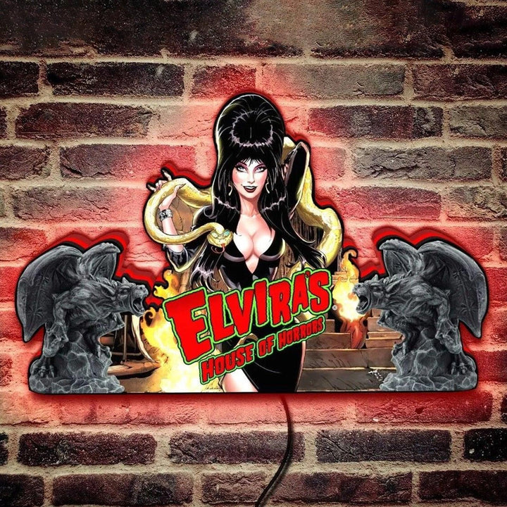 Elvira's House of Horrors Pinball Top Boîte à lumière LED Embrassez le fantôme