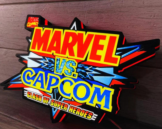 Marvel V Capcom LED Lightbox, Capcom vs Super Heros Game, Perfect for Arcade Room, Mancave - FYLZGO Signs