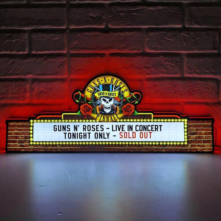 Rare Guns N' Roses LED Lightbox Pinball Top Rock Your Game