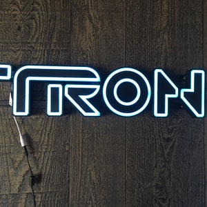 TRON Legacy style 3D Printed RGB LED illuminated wall sign