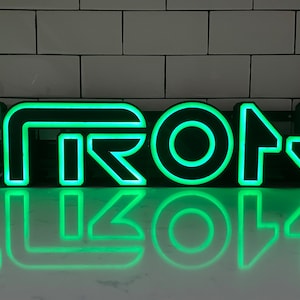 TRON Legacy style 3D Printed RGB LED illuminated wall sign