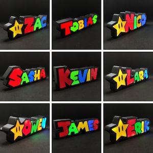 CUSTOM NAME Super Mario Style Neon LED Lightbox - FYLZGO Signs