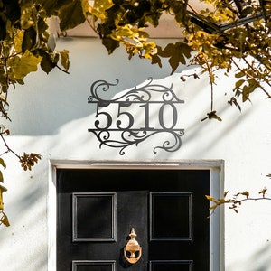 Signe de numéro de maison en métal | Signe d’adresse | Adresse personnalisée | Signe d’adresse traditionnel | Panneau d'adresse en métal | Numéros d'adresse | Plaque d'adresse