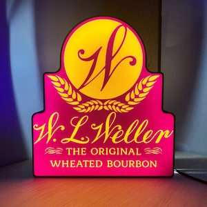 Weller Bourbon Led Lightbox - Décoration intérieure inspirée du whisky fabriquée à la main