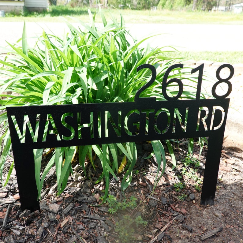 Lawn Address Monogram Metal Sign, Custom Address Sign, Address Sign, Outdoor patio