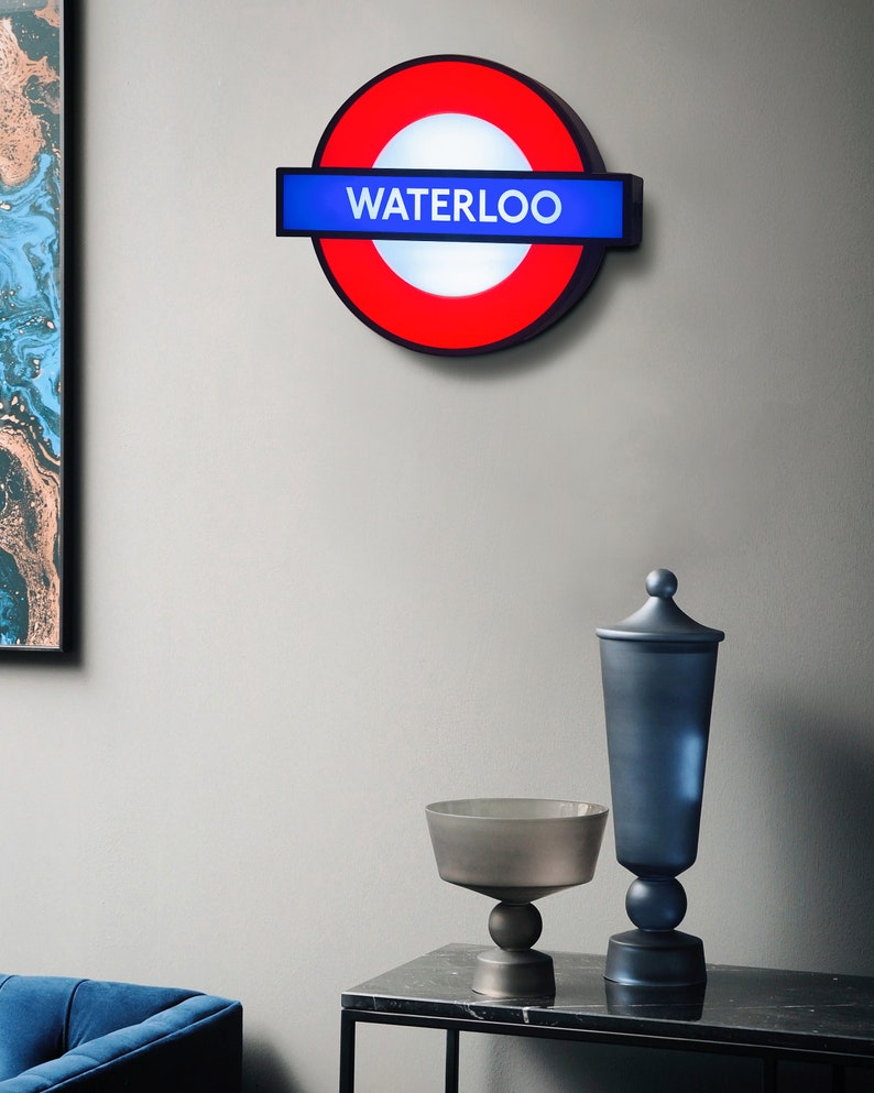 Underground Sign Lightbox - Living Room table light, Bedside Nightlight, desk light, London LED light, Man Cave light