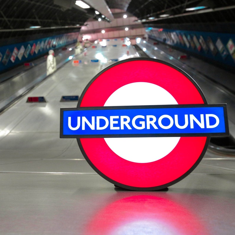 Underground Sign Lightbox - Living Room table light, Bedside Nightlight, desk light, London LED light, Man Cave light