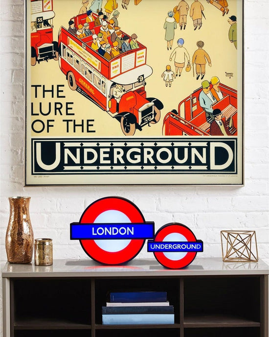 Underground Sign Lightbox - Living Room table light, Bedside Nightlight, desk light, London LED light, Man Cave light