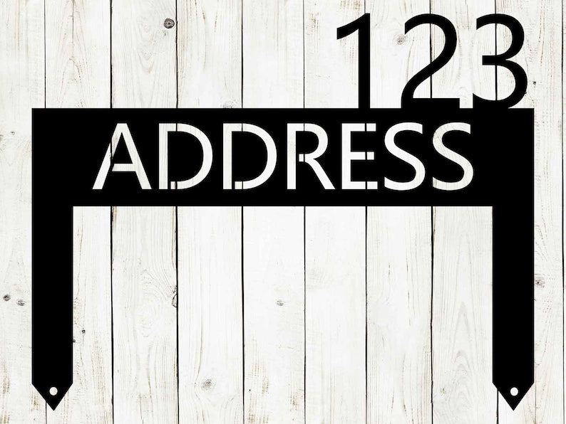 Lawn Address Monogram Metal Sign, Custom Address Sign, Address Sign, Outdoor patio