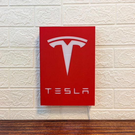 Tesla LED Lightbox, Garage Sign and Garage Decor for Tesla Model 3, Cyber Truck, Gift for men and Fathers Day Gift