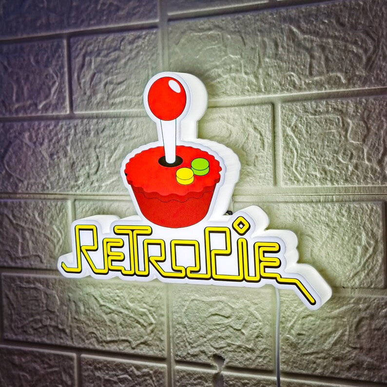 Retropie Arcade Sign for Arcade Cabinet and Gaming Room Decor, Look Great with Arcade1up, Bartop Arcade, Man cave Lights