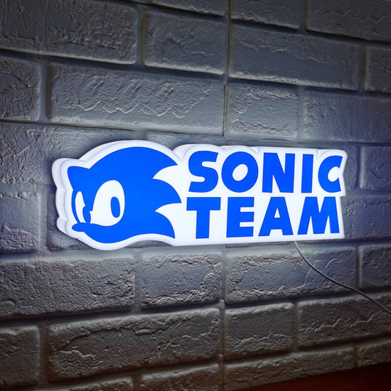 Sonic The Hedgehog Sonic Team Design Lightbox, Hedgehog Gifts, 3D Printed and Powered By USB with Dimming Function, Great For SEGA Fans