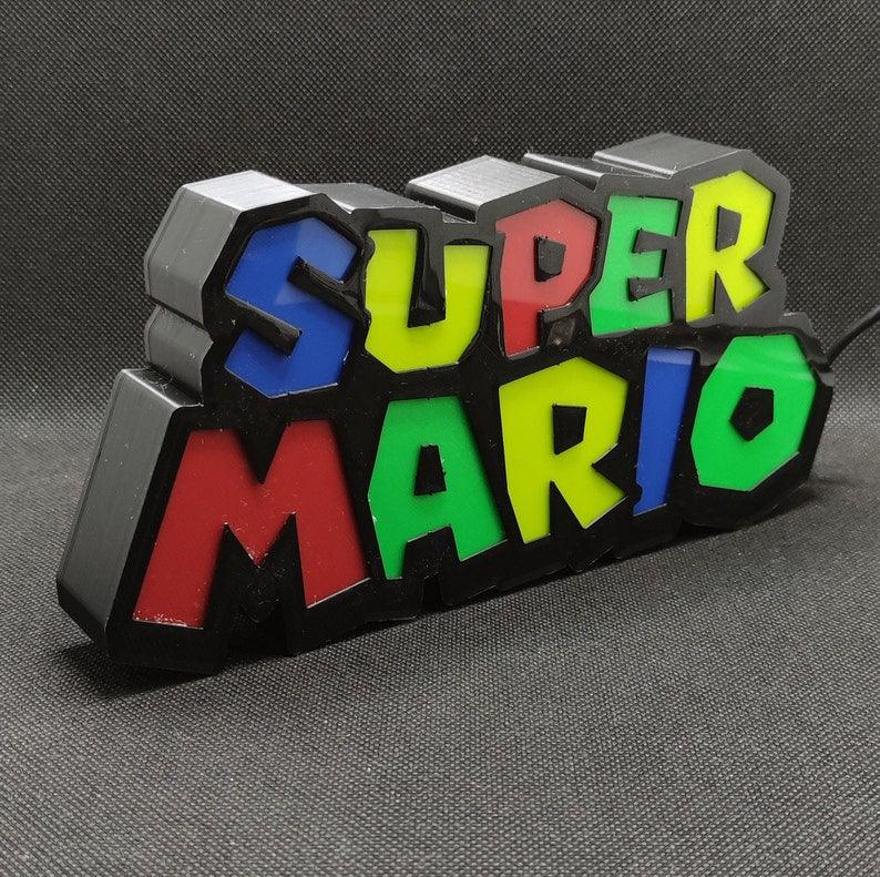 Super Mario Brothers inspired Logo LED Lightbox Sign/Lamp - FYLZGO Signs