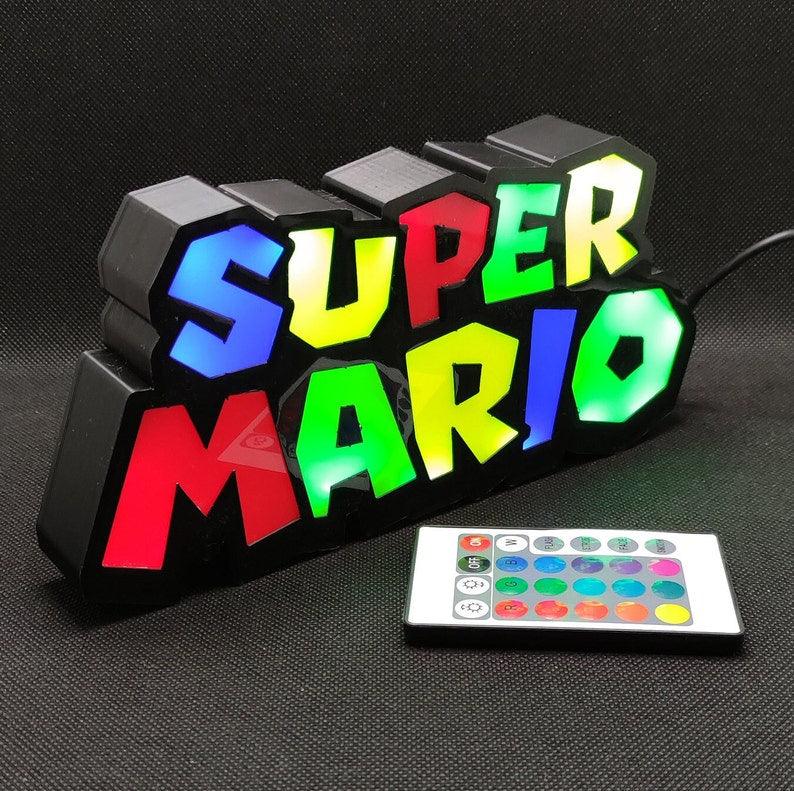 Super Mario Brothers inspired Logo LED Lightbox Sign/Lamp - FYLZGO Signs