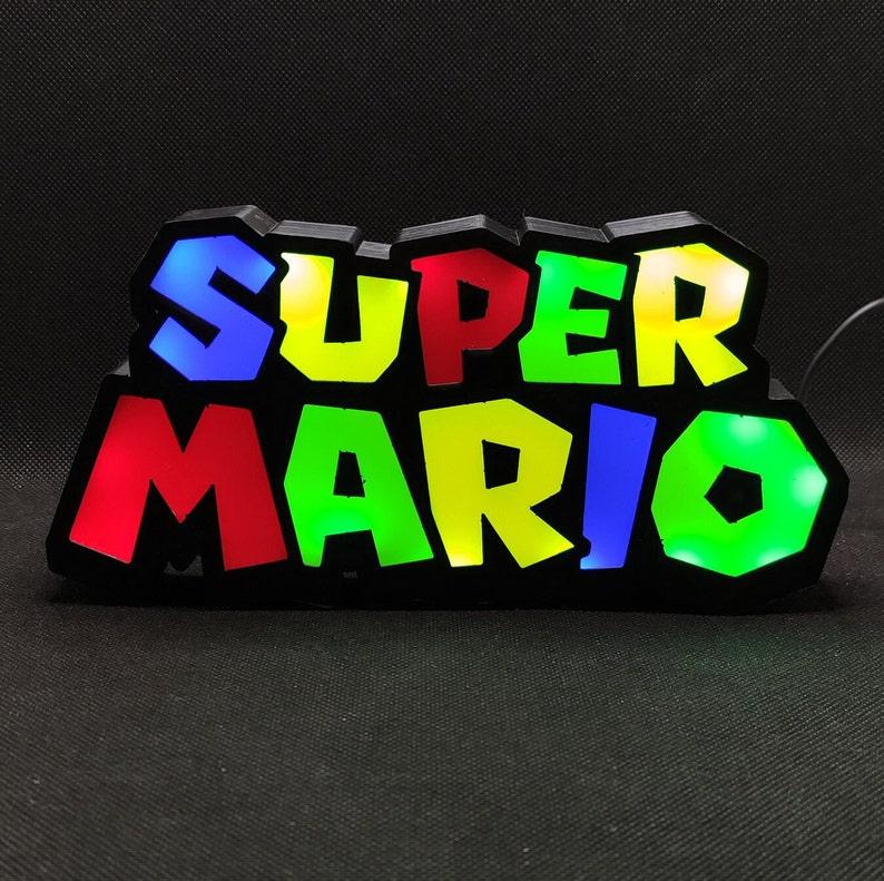 Super Mario Brothers inspired Logo LED Lightbox Sign/Lamp - FYLZGO Signs