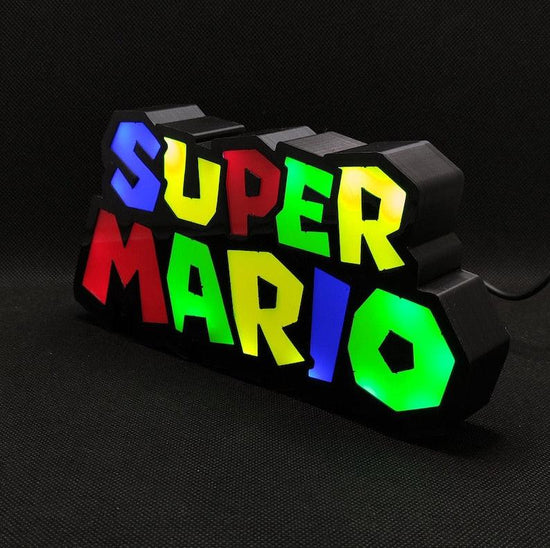 Super Mario Brothers inspired Logo LED Lightbox Sign/Lamp - FYLZGO Signs