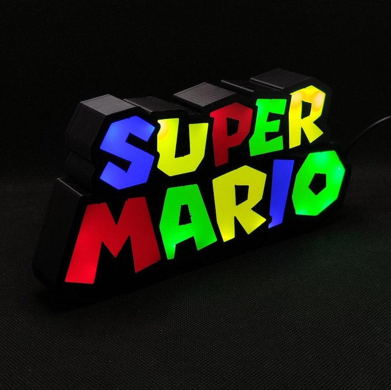 Super Mario Brothers inspired Logo LED Lightbox Sign/Lamp - FYLZGO Signs