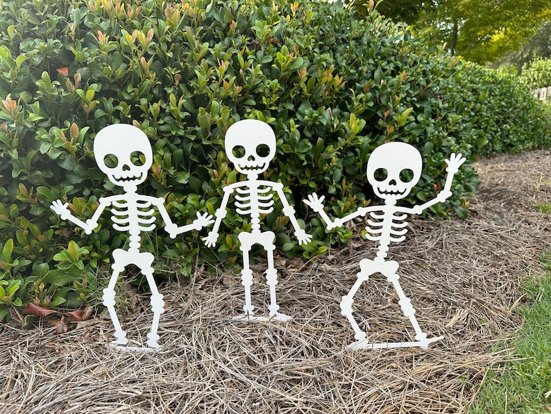 Skeleton Metal Yard Stakes, Halloween Decor, Halloween Yard Decoration, Halloween Yard Decor