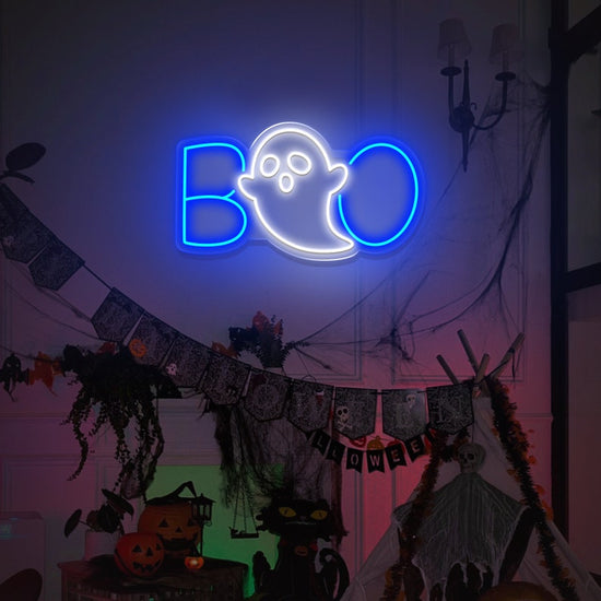 Ghost Boo Neon Sign/ Boo Led Sign/ Ghost Led Light/ Halloween Ghost Sign/ Halloween Party Led Sign/ Halloween Decor Bedroom