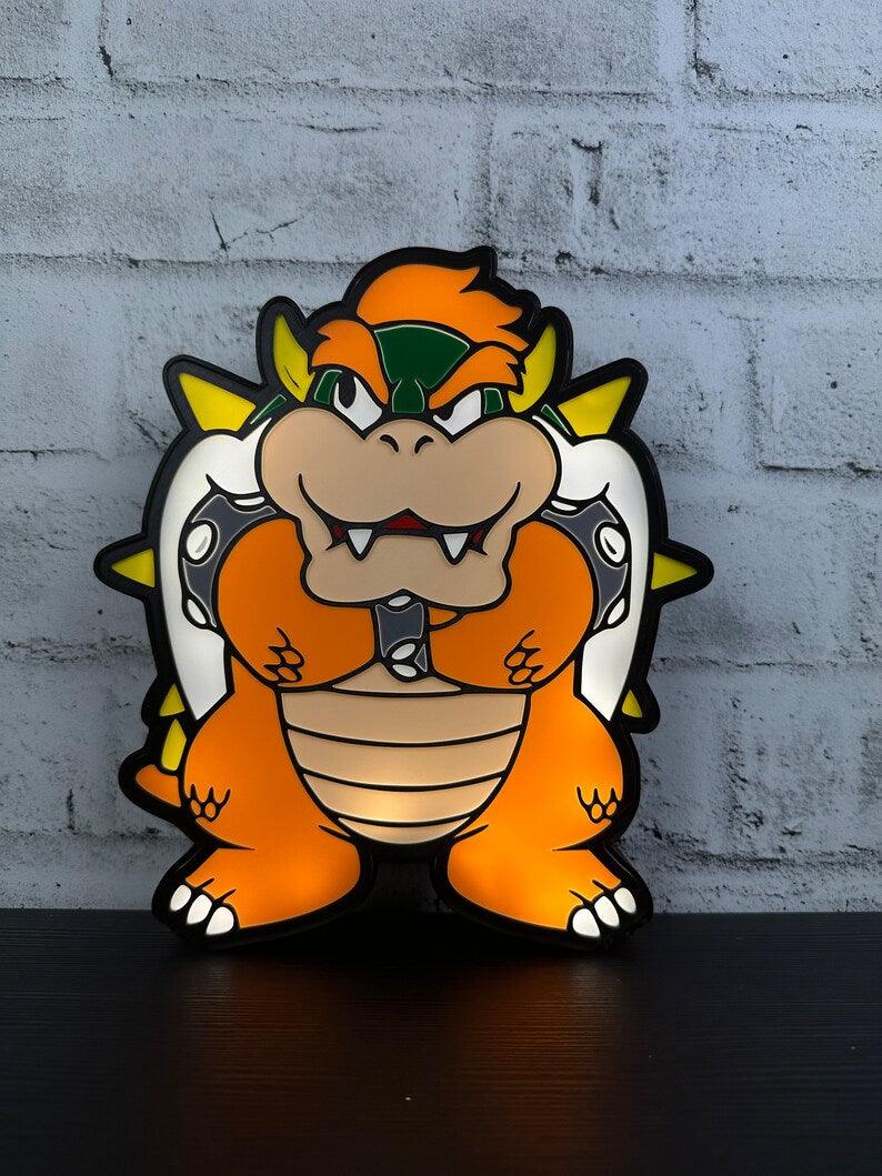 Bowser Mario Bros Led LightBox Sign Lamp Room Decoration - FYLZGO Signs