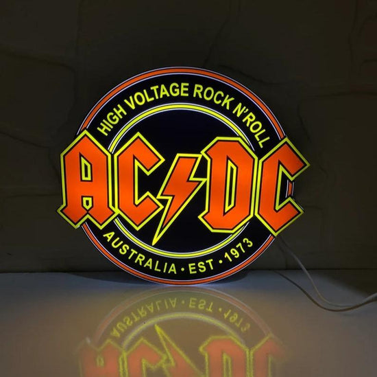 AC/DC High Voltage Rock N' Roll  3D Printed LED Lightbox Game Lightbox