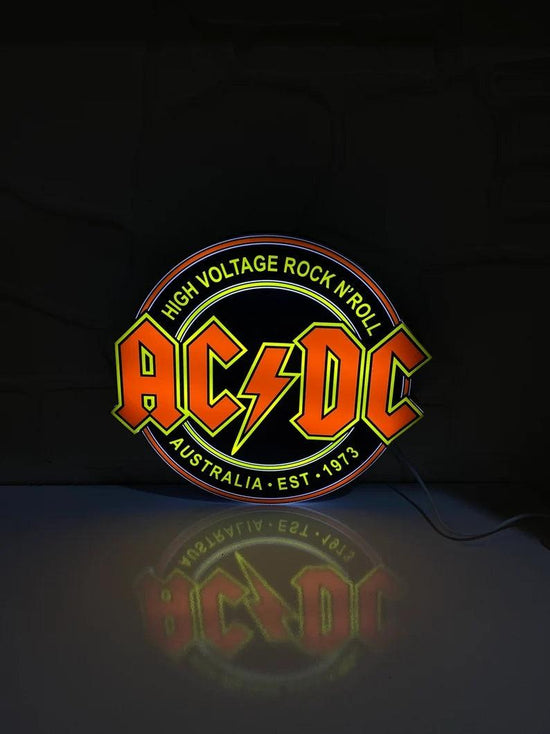 AC/DC High Voltage Rock N' Roll  3D Printed LED Lightbox Game Lightbox