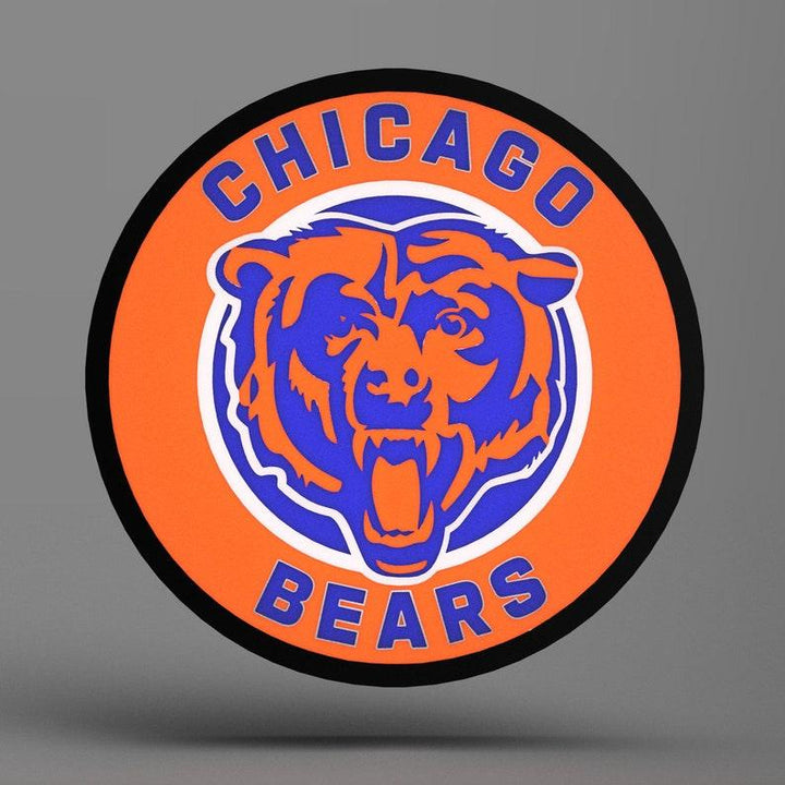 Chicago Bears Round Logo inspiré - LED Lightbox - Lampe/Signe