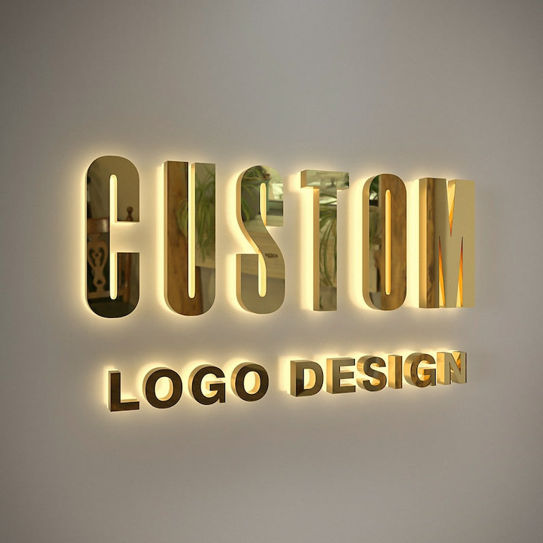 Custom 3D Metal Backlit Signs – Stainless Steel Business Sign