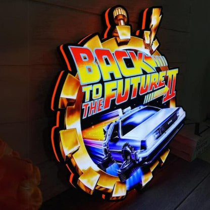 Classic Iconic SciFi Movie Logo Back To Future LED Neon Light Box, Classic Family Movie LED Lightbox, Functional Dimmer, 5V, USB Compatible - FYLZGO Signs
