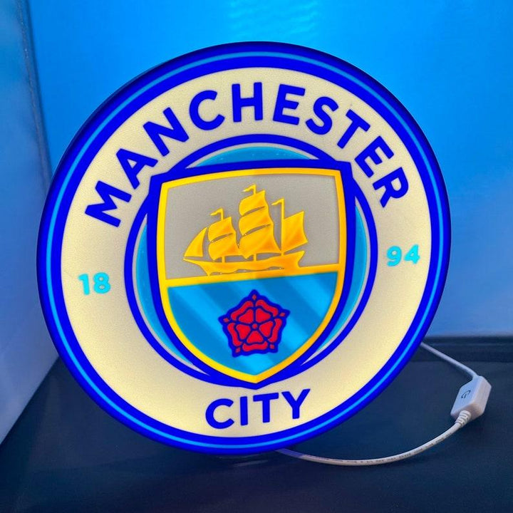 Manchester City FC - LED Lightbox Sign/Lamp - FYLZGO Signs