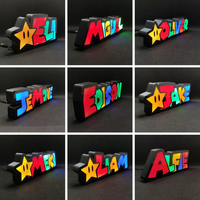 CUSTOM NAME Super Mario Style Neon LED Lightbox - FYLZGO Signs