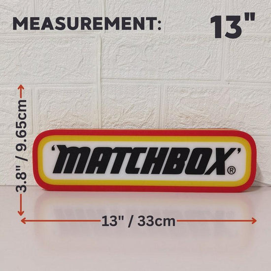 Matchbox Logo Inspired LED Lightbox, Dimmable & USB Powered, Perfect for Matchbox car collectors