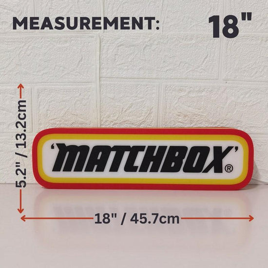 Matchbox Logo Inspired LED Lightbox, Dimmable & USB Powered, Perfect for Matchbox car collectors