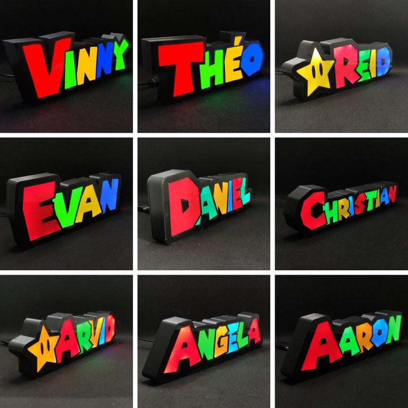 CUSTOM NAME Super Mario Style Neon LED Lightbox - FYLZGO Signs