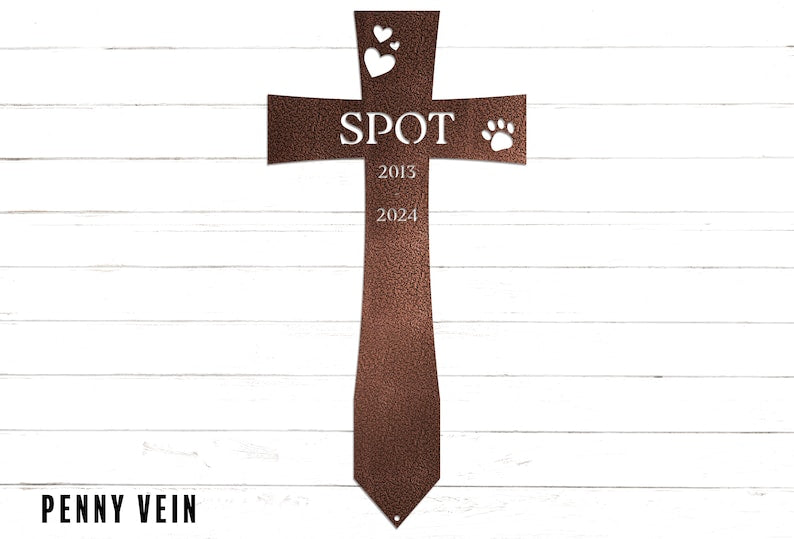 Cross Pet Memorial Pieu de jardin personnalisé | Marqueur funéraire pour animaux de compagnie | Perte d'animaux | Cadeau de sympathie | Art de cour | Décor de jardin | Cadeau pour elle