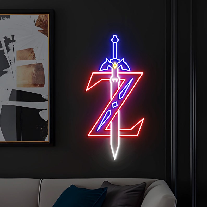 Zelda Master SwordZelda Master Sword Neon Sign, Game Room Wall Decor, Custom Neon Sign, Led Neon Ligth, Master Sword art Decoration