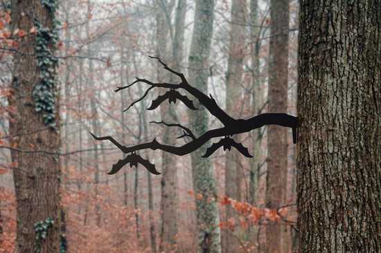 Hanging Bat Metal Tree Stake | Halloween Bat Decoration | Bat Yard Art | Halloween Decor | Halloween Bat | Gothic Decor