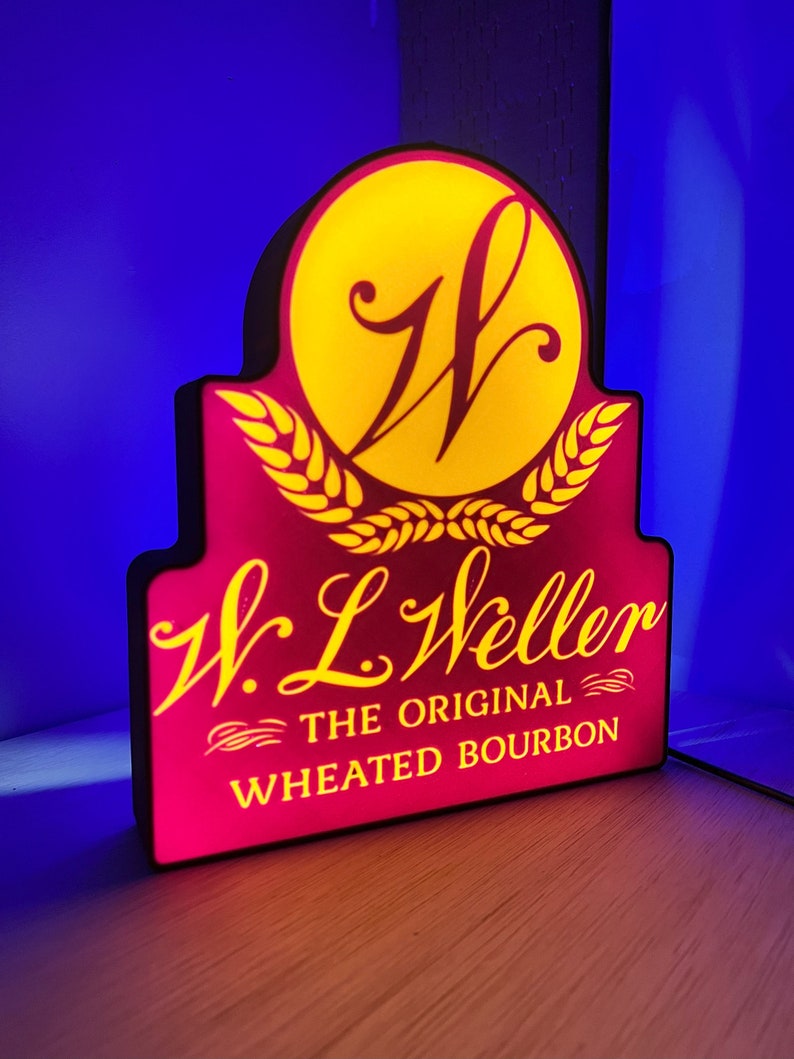 Weller Bourbon Led Lightbox - Décoration intérieure inspirée du whisky fabriquée à la main