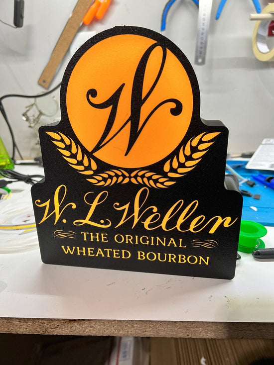 Weller Bourbon Led Lightbox - Décoration intérieure inspirée du whisky fabriquée à la main