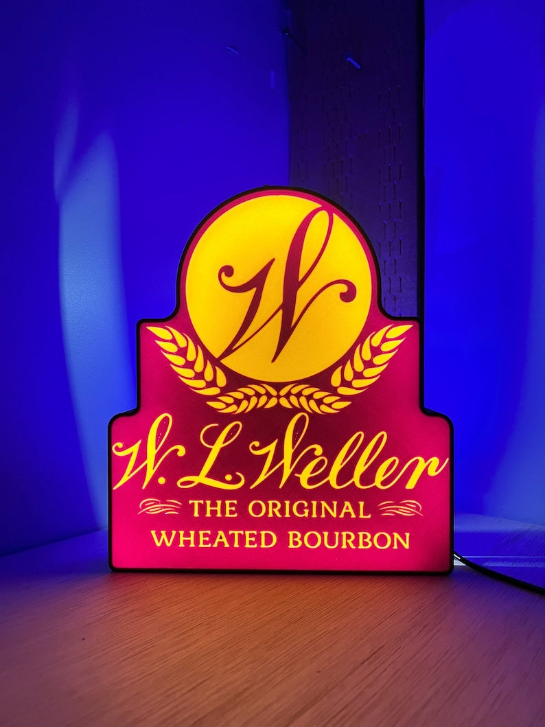 Weller Bourbon Led Lightbox - Handcrafted Whiskey-Inspired Home Decor