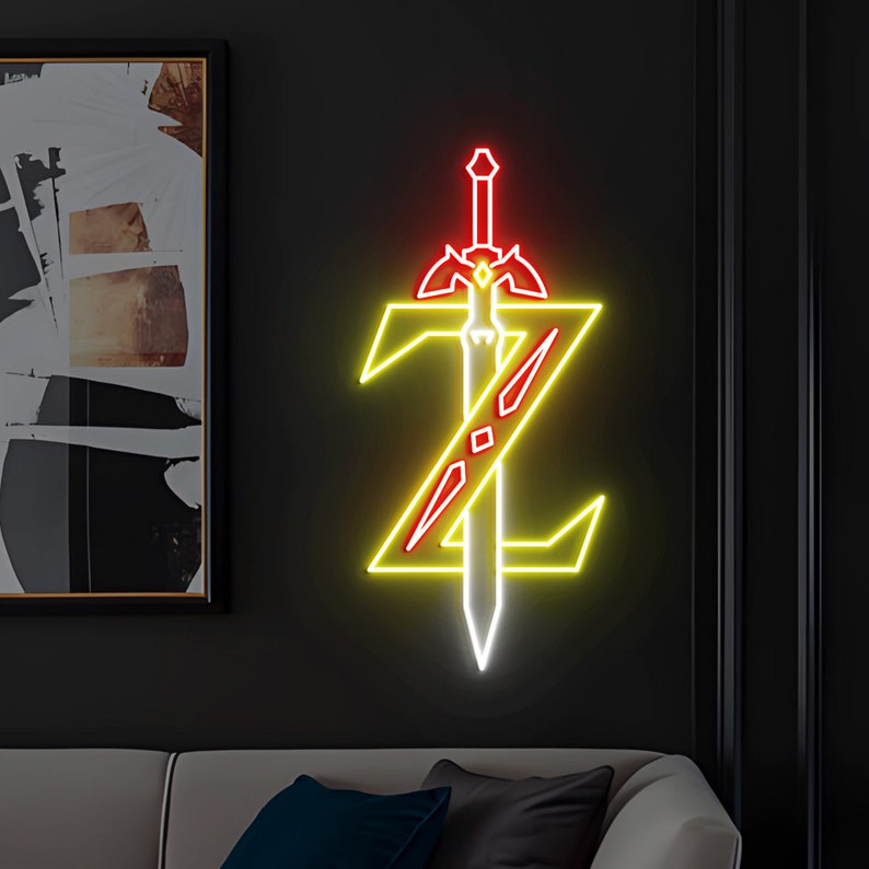 Zelda Master SwordZelda Master Sword Neon Sign, Game Room Wall Decor, Custom Neon Sign, Led Neon Ligth, Master Sword art Decoration