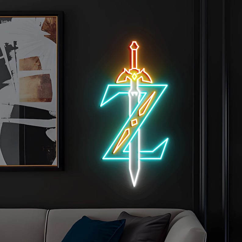 Zelda Master SwordZelda Master Sword Neon Sign, Game Room Wall Decor, Custom Neon Sign, Led Neon Ligth, Master Sword art Decoration