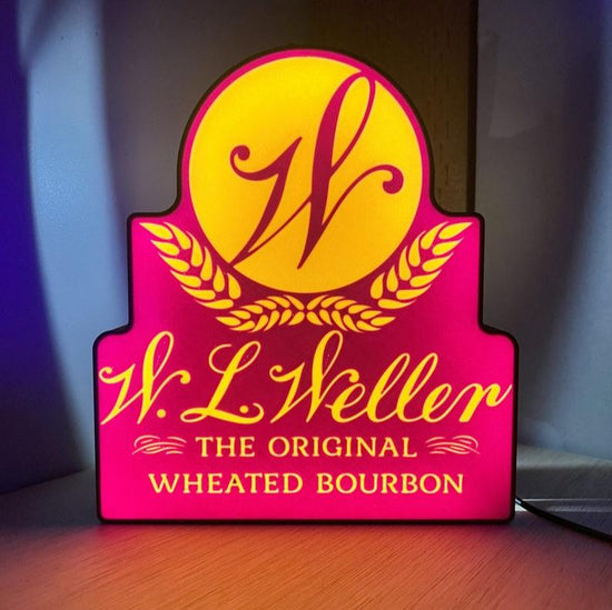 Weller Bourbon Led Lightbox - Handcrafted Whiskey-Inspired Home Decor