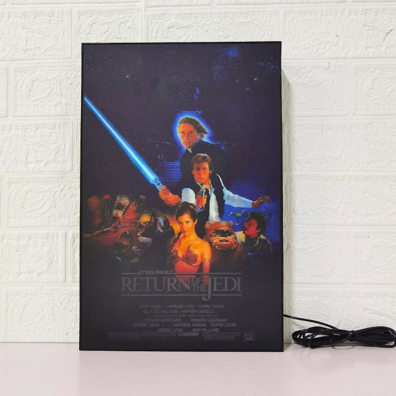 Star Wars Return of the Jedi Movie Poster LED Lightbox | Fully Dimmable & Powered by USB