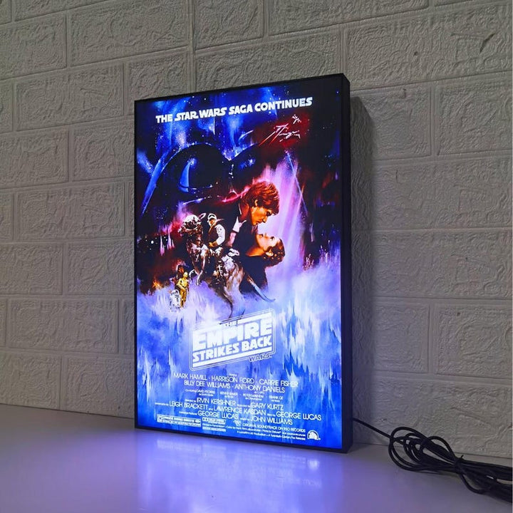 Star Wars The Empire Strikes Back Movie Poster LED Lightbox | Fully Dimmable & Powered by USB