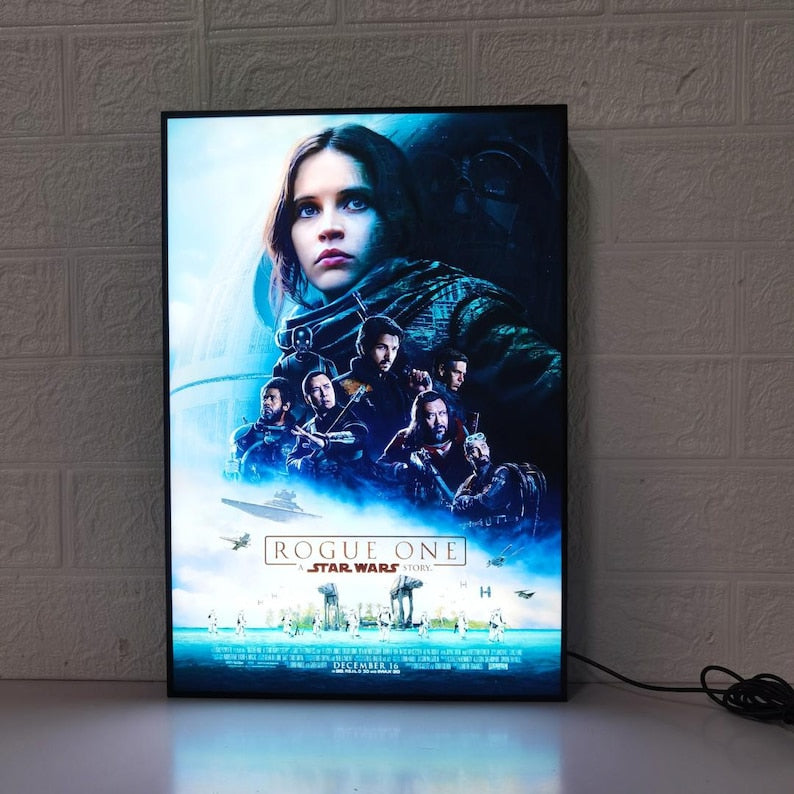 Star Wars Rogue One Movie Poster LED Lightbox | Fully Dimmable & Powered by USB