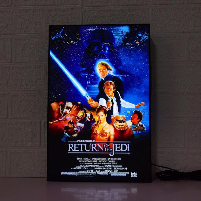 Star Wars Return of the Jedi Movie Poster LED Lightbox | Fully Dimmable & Powered by USB