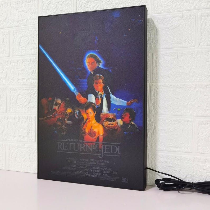 Star Wars Return of the Jedi Movie Poster LED Lightbox | Fully Dimmable & Powered by USB