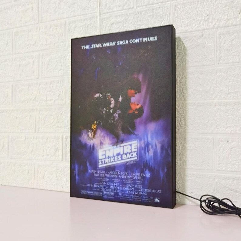 Star Wars The Empire Strikes Back Movie Poster LED Lightbox | Fully Dimmable & Powered by USB